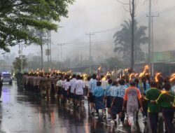 Sambut HUT RI Ke-80, Polres Yahukimo Gelar Upacara Taptu dan Pawai Obor