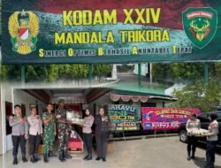Polres Merauke Berikan Suprise Kepada Personel Makodam XXIV/Mandala Trikora di HUT TNI ke-80