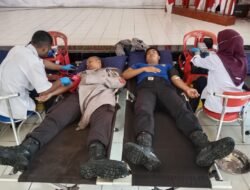 Sat Polairud Polres Merauke Ikuti Giat Donor Darah Dalam Rangka HUT Ke-80 Korps Brimob Polri