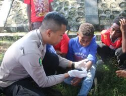 Subsagas Keladi Sagu Operasi Rasaka Cartenz Gelar Pelayanan Kesehatan dan Pembersihan Luka bagi Anak-Anak di Gunung Merah Sentani