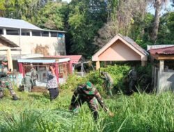 Semarak Hari Juang Infanteri Ke-77, Kodim 1310/Bitung Gelar Karya Bakti Pembersihan Pekuburan Umum
