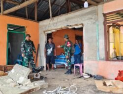 Rumah Warga Ambruk Diterjang Angin Kencang, Dandim 1310/Bitung Turun Langsung Tinjau Lokasi dan Berikan Bantuan