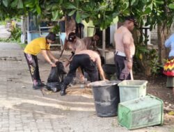Personel Gabungan Polda Papua Gelar Aksi Bersih Lingkungan di Sejumlah Titik Kota Jayapura