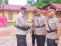 Kapolres Supiori Pimpin Upacara Sertijab dan Pengukuhan Pejabat Polres Supiori