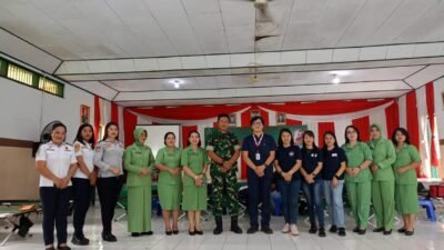 Wujud Kepedulian Terhadap Sesama, Kodim 1310/Bitung dan Koramil Jajaran Gelar Donor Darah Peringati HUT Persit Ke-80