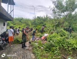 Cegah Penyebaran Penyakit, Koramil 01/Bitung dan Warga Pateten Satu Lakukan Karya Bakti