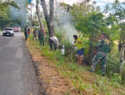 Pererat Kemanunggalan TNI-Rakyat, Koramil 1310-05/Kauditan Bersama Pemerintah dan Masyarakat Kauditan Bersihkan Jalan Poros