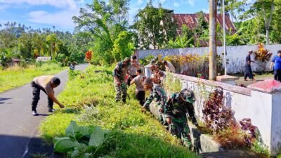Turun Langsung Bersama Masyarakat, Personel Koramil Jajaran Kodim 1310/Bitung Terus Galakkan Aksi Gerakan Indonesia Asri