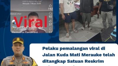 Satreskrim Polres Merauke Amankan Pelaku Pemalangan Jalan yang Viral di Jalan Kuda Mati