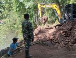 Dengan Dukungan Alat Berat, Pembangunan Jembatan Perintis Garuda di Kelurahan Rap-Rap Wilayah Kodim 1310/Bitung Dipercepat