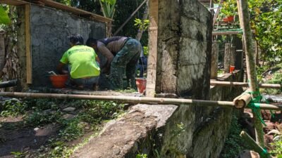 Dukungan Babinsa Percepat Realisasi Jembatan Perintis Garuda di Desa Sawangan Airmadidi