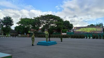 Sambut Kedatangan Personel Satgas Pamtas RI-PNG Mobile Yonif Raider 712/Wiratama, Dandim 1310/Bitung Hadir Pada Upacara Penyambutan