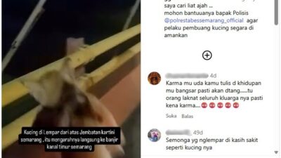 Polrestabes Semarang Dalami Kasus Video Viral Pembuangan Kucing di Jembatan Kartini