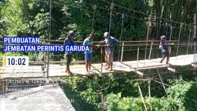 Terus Tunjukkan Perkembangan, Pembangunan Jembatan Perintis Garuda di Airmadidi Bawah, Masuk Tahap Pemasangan Hanger Sling Atas