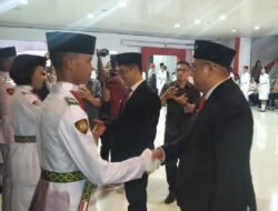Sebagai Bentuk Dukungan dalam Menyukseskan Upacara HUT ke-81 Kemerdekaan RI, Kasdim 1310/Bitung Hadiri Pengukuhan Paskibraka Kabupaten Minahasa Utara Tahun 2026