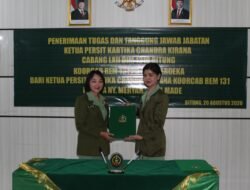 Perkuat Organisasi Persit di Lingkungan Koorcab Rem 131 PD XIII/Merdeka, Ny. Meryah Dewa Made Terima Tugas dan Tanggung Jawab Jabatan Ketua Persit KCK Cabang LXII Dim 1310/Bitung
