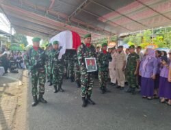 Berikan Penghormatan Terakhir Atas Jasa, Dedikasi dan Pengabdian kepada Bangsa dan Negara, Dandim 1310/Bitung Pimpin Upacara Persemayaman Brigjen TNI (Purn) Jorry Tuwaidan