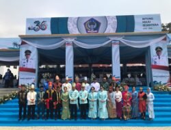 Perkuat Sinergi Menuju Bitung Maju Sejahtera, Dandim 1310/Bitung Bersama Ketua Persit KCK Cab LXII, Hadiri Upacara Peringatan HUT ke-36 Kota Bitung