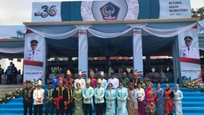 Perkuat Sinergi Menuju Bitung Maju Sejahtera, Dandim 1310/Bitung Bersama Ketua Persit KCK Cab LXII, Hadiri Upacara Peringatan HUT ke-36 Kota Bitung